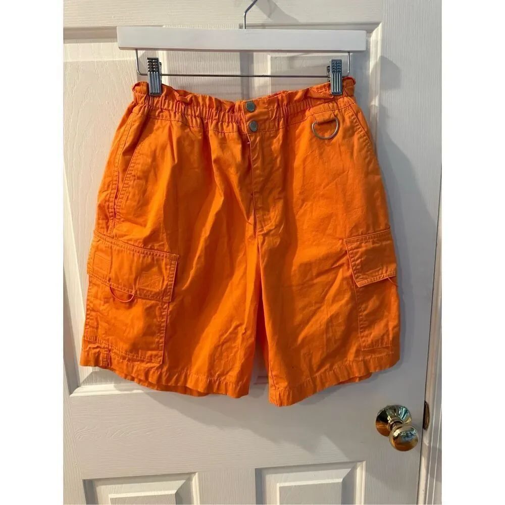 BDG Mens Orange Elastic Waist Cargo Shorts sz S NWOT